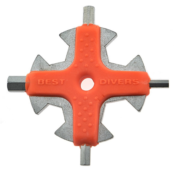 Best Divers Hex Stainless Multi-Tool - Fluro Orange